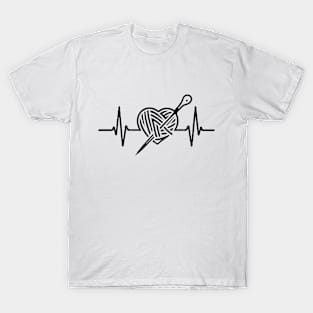 Knitting Heartbeat. knitting lover T-Shirt